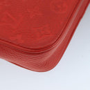LOUIS VUITTON Monogram Empreinte Pochette Volga Bag Red M53555 LV Auth 111442-16