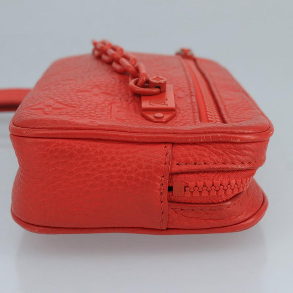 LOUIS VUITTON Monogram Empreinte Pochette Volga Bag Red M53555 LV Auth 111442