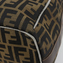 FENDI Zucca Canvas Vanity Pouch Brown Black gold Auth 111462-16