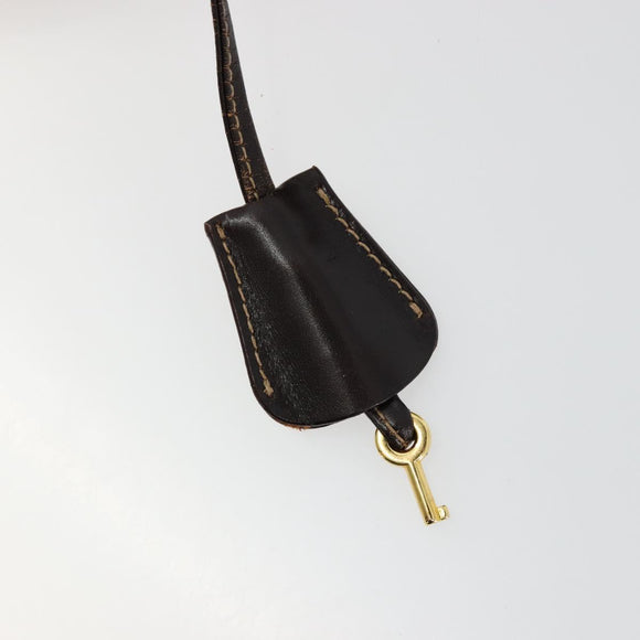 FENDI Zucca Canvas Vanity Pouch Brown Black gold Auth 111462