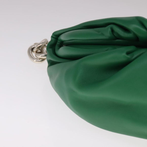 BOTTEGA VENETA Chain Shoulder Bag Leather Green Auth 111467V