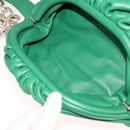 BOTTEGA VENETA Chain Shoulder Bag Leather Green Auth 111467V-10