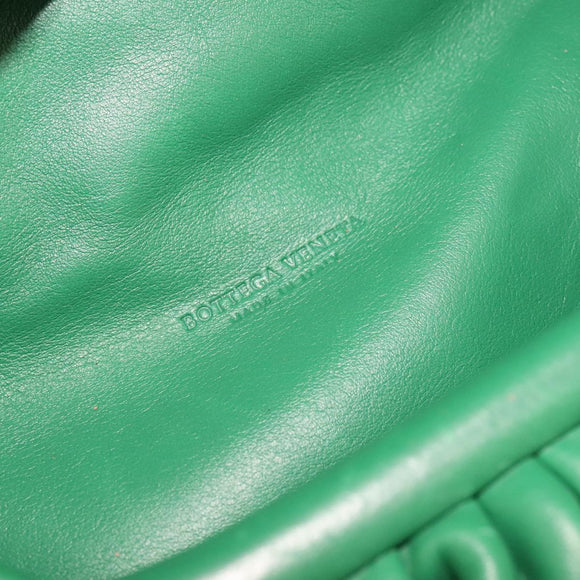 BOTTEGA VENETA Chain Shoulder Bag Leather Green Auth 111467V