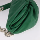 BOTTEGA VENETA Chain Shoulder Bag Leather Green Auth 111467V-3