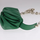 BOTTEGA VENETA Chain Shoulder Bag Leather Green Auth 111467V-4