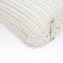 Salvatore Ferragamo Gancini Hand Bag Wicker White Auth 111468-16