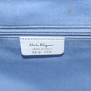 Salvatore Ferragamo Gancini Hand Bag Wicker White Auth 111468-12