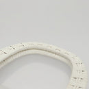 Salvatore Ferragamo Gancini Hand Bag Wicker White Auth 111468-14