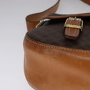 CELINE Macadam Canvas Shoulder Bag PVC Leather Gold Brown Auth 111488-8