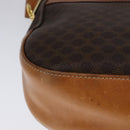CELINE Macadam Canvas Shoulder Bag PVC Leather Gold Brown Auth 111488-16