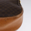 CELINE Macadam Canvas Shoulder Bag PVC Leather Gold Brown Auth 111488-17