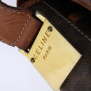 CELINE Macadam Canvas Shoulder Bag PVC Leather Gold Brown Auth 111488-10