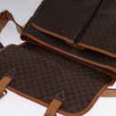 CELINE Macadam Canvas Shoulder Bag PVC Leather Gold Brown Auth 111488-18