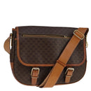 CELINE Macadam Canvas Shoulder Bag PVC Leather Gold Brown Auth 111488-1