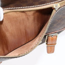 CELINE Macadam Canvas Shoulder Bag PVC Leather Gold Brown Auth 111488-25