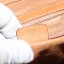 CELINE Macadam Canvas Shoulder Bag PVC Leather Gold Brown Auth 111488-12