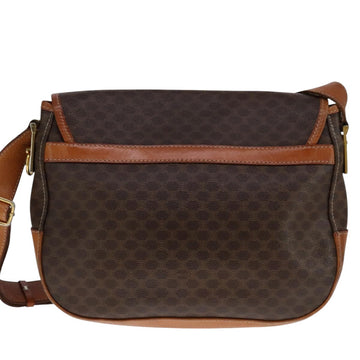 CELINE Macadam Canvas Shoulder Bag PVC Leather Gold Brown Auth 111488 - 0