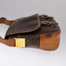 CELINE Macadam Canvas Shoulder Bag PVC Leather Gold Brown Auth 111488-3