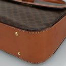 CELINE Macadam Canvas Hand Bag PVC Leather Brown Auth 111489-14