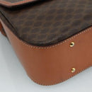 CELINE Macadam Canvas Hand Bag PVC Leather Brown Auth 111489-15