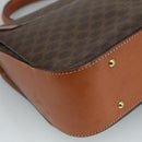 CELINE Macadam Canvas Hand Bag PVC Leather Brown Auth 111489-17