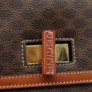CELINE Macadam Canvas Hand Bag PVC Leather Brown Auth 111489-18