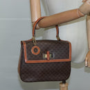 CELINE Macadam Canvas Hand Bag PVC Leather Brown Auth 111489-23