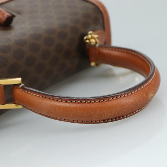 CELINE Macadam Canvas Hand Bag PVC Leather Brown Auth 111489