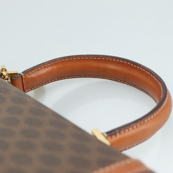 CELINE Macadam Canvas Hand Bag PVC Leather Brown Auth 111489