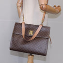 CELINE Macadam Canvas Hand Bag PVC Leather 2way Brown Auth 111490-22