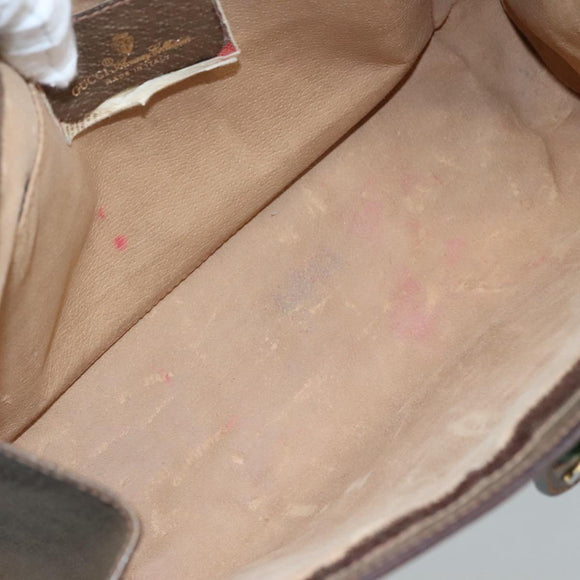 GUCCI GG Supreme Web Sherry Line Clutch Bag PVC Beige Red 89 01 033 Auth 111492