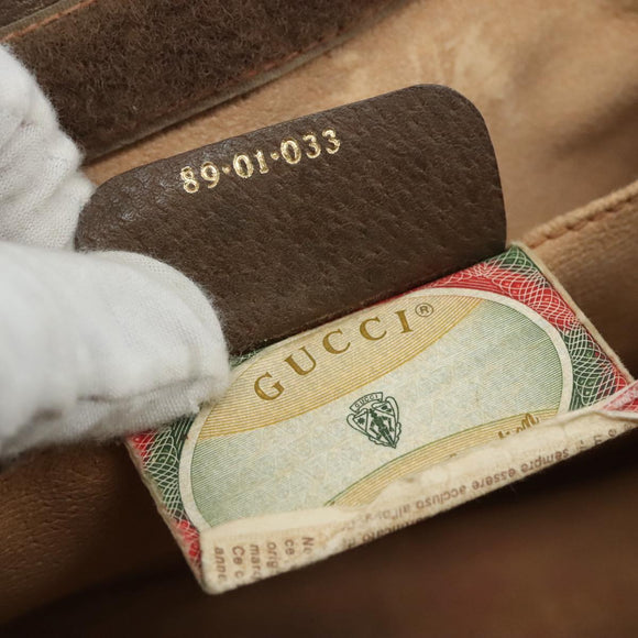 GUCCI GG Supreme Web Sherry Line Clutch Bag PVC Beige Red 89 01 033 Auth 111492