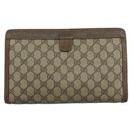 GUCCI GG Supreme Web Sherry Line Clutch Bag PVC Beige Red 89 01 033 Auth 111492 - 0