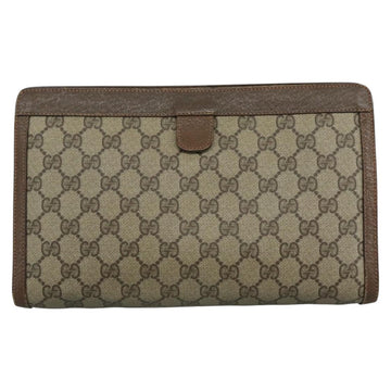 GUCCI GG Supreme Web Sherry Line Clutch Bag PVC Beige Red 89 01 033 Auth 111492 - 0