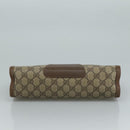 GUCCI GG Supreme Web Sherry Line Clutch Bag PVC Beige Red 89 01 033 Auth 111492-6