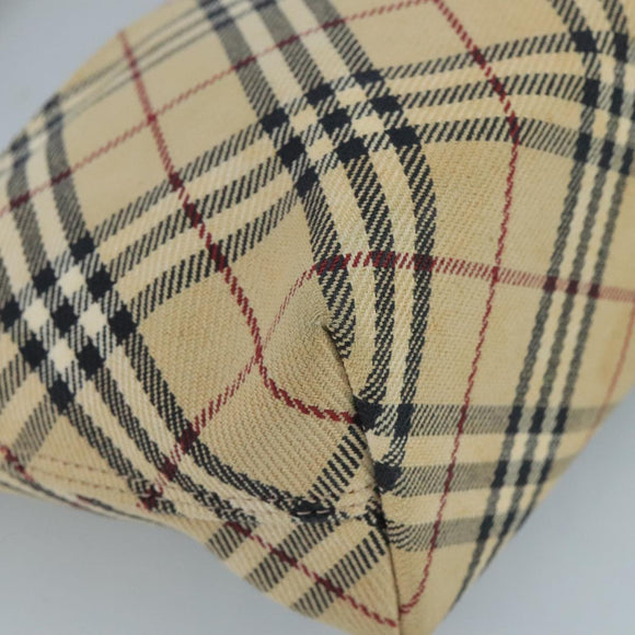BURBERRY Nova Check Blue Label Shoulder Bag Canvas Beige Auth 111495