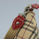 BURBERRY Nova Check Blue Label Shoulder Bag Canvas Beige Auth 111495-14