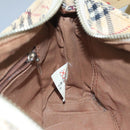 BURBERRY Nova Check Blue Label Shoulder Bag Canvas Beige Auth 111495-19