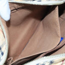 BURBERRY Nova Check Blue Label Shoulder Bag Canvas Beige Auth 111495-22