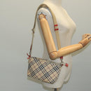 BURBERRY Nova Check Blue Label Shoulder Bag Canvas Beige Auth 111495-24