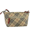 BURBERRY Nova Check Blue Label Shoulder Bag Canvas Beige Auth 111495-3