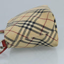 BURBERRY Nova Check Blue Label Shoulder Bag Canvas Beige Auth 111495-5