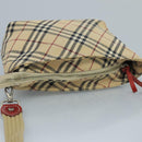 BURBERRY Nova Check Blue Label Shoulder Bag Canvas Beige Auth 111495-6