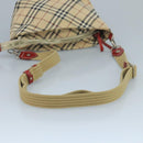 BURBERRY Nova Check Blue Label Shoulder Bag Canvas Beige Auth 111495-7
