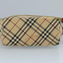 BURBERRY Nova Check Blue Label Shoulder Bag Canvas Beige Auth 111495-9