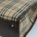 BURBERRY Nova Check Tote Bag Canvas Beige Auth 111496-12