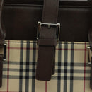 BURBERRY Nova Check Tote Bag Canvas Beige Auth 111496-14