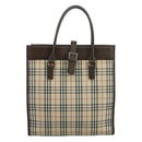 BURBERRY Nova Check Tote Bag Canvas Beige Auth 111496-2