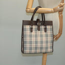 BURBERRY Nova Check Tote Bag Canvas Beige Auth 111496-22