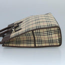BURBERRY Nova Check Tote Bag Canvas Beige Auth 111496-5